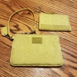 Coach Wristlet & Coin Pouch Used